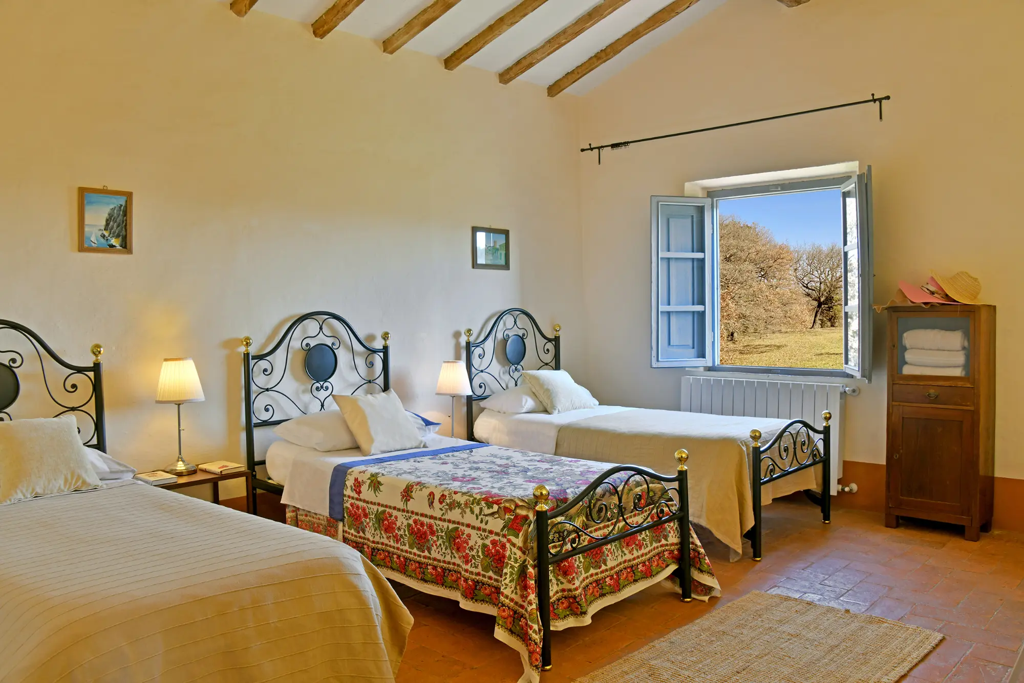 podere il felciaio schlafzimmer einzelbetten